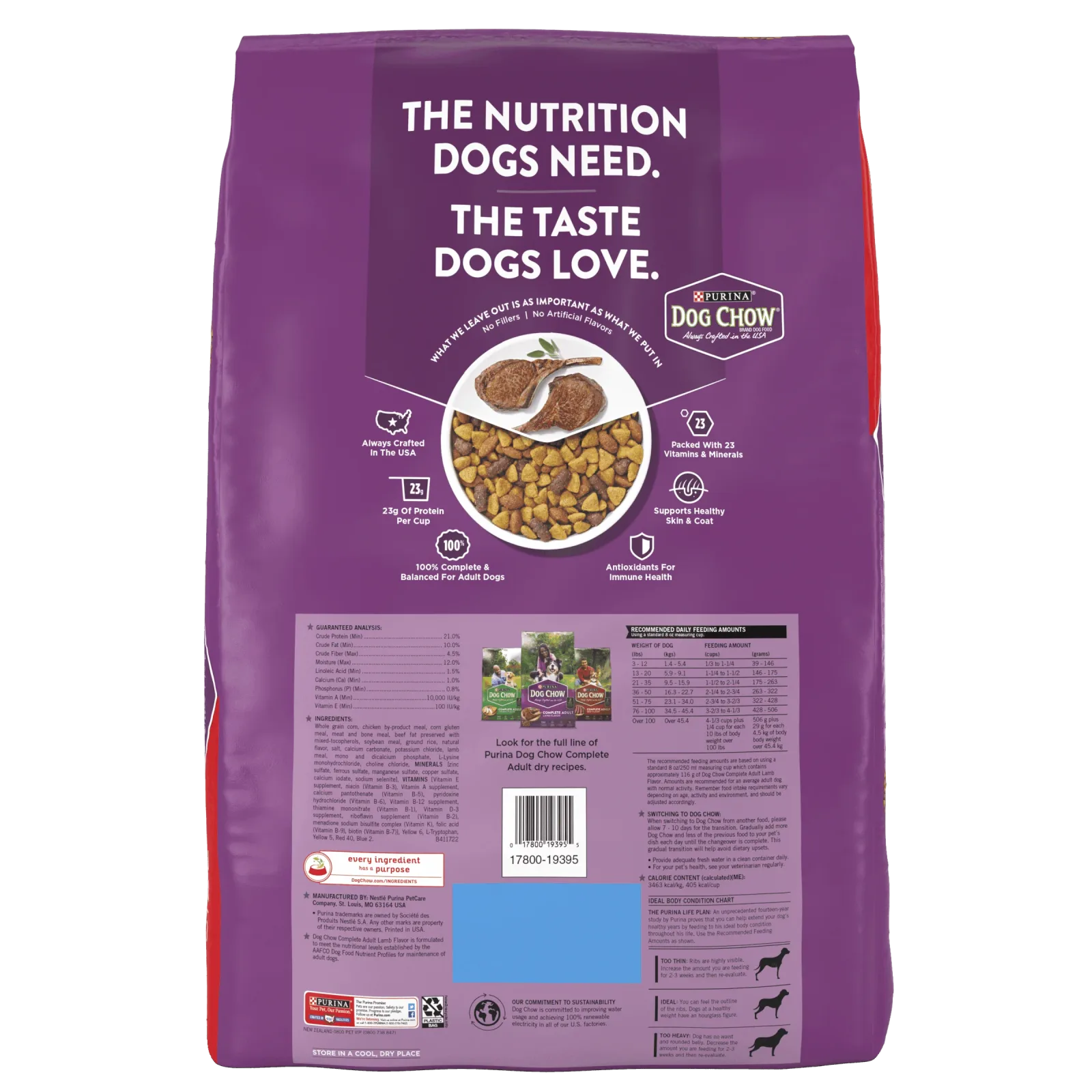 Purina Dog Chow Complete Adult Dry Dog Food Kibble With Lamb Flavor - Image 2
