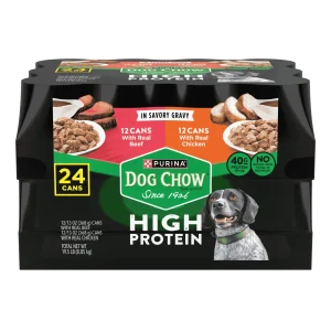 Purina Dog Chow High Protein Wet Dog Food With Real Chicken or With Real Beef In Savory Gravy Variety Pack