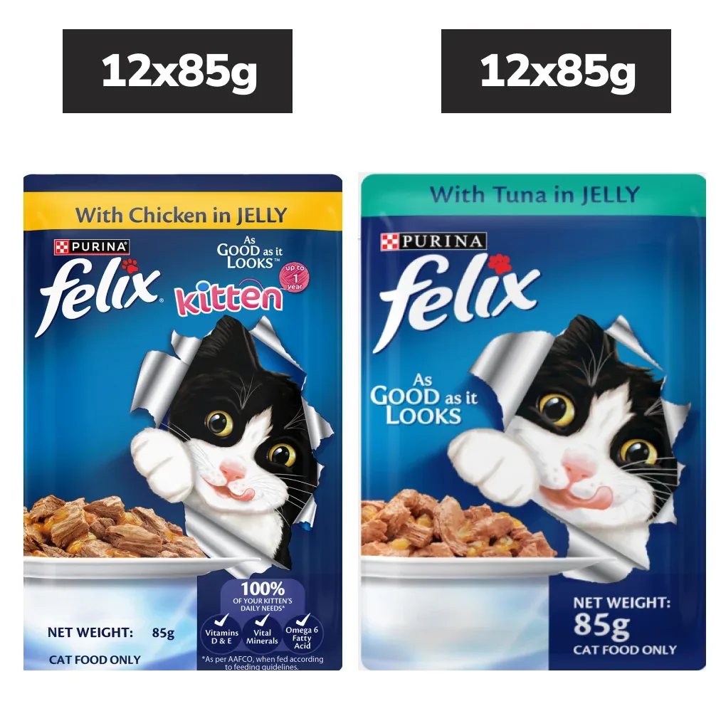 Purina Felix Tuna and Chicken with Jelly Kitten Cat Wet Food Combo - Image 2