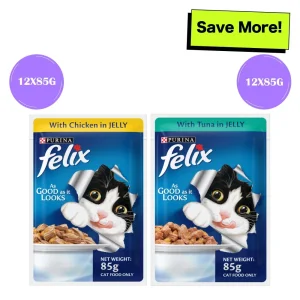 Purina Felix with Chicken in Jelly and with Tuna in Jelly Adult Cat Wet Food