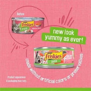 Purina Friskies Adult Salmon Dinner Pate Wet Cat Food, 5.5 oz.