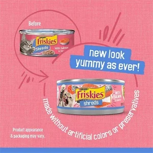 Purina Friskies Adult Shreds with Salmon in Sauce Wet Cat Food, 5.5 oz.