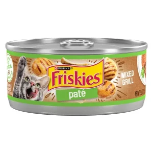 Purina Friskies Canned Wet Cat Food, Pate Mixed Grill, High Protein, Essential Vitamins and Minerals - 5.5 oz. Can