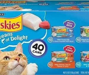 Purina Friskies Oceans of Delight Wet Cat Food Variety Pack - (40) 5.5 oz {L-1}050684