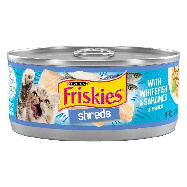 Purina Friskies Shreds With Whitefish and Sardines in Sauce Wet Cat Food - 5.5 oz. Can
