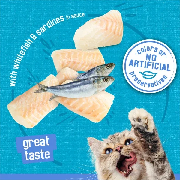 Purina Friskies Shreds With Whitefish and Sardines in Sauce Wet Cat Food - 5.5 oz. Can - Image 2