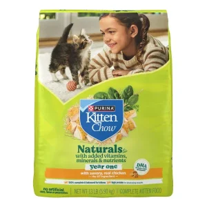 Purina Kitten Chow Naturals with Real Chicken Dry Kitten Food with Added Vitamins and Minerals?and Nutrients - 13 lb. Bag