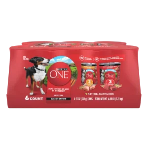 Purina ONE Classic Ground Chicken and Brown Rice, and Beef and Brown Rice Entrees Wet Dog Food Variety Pack