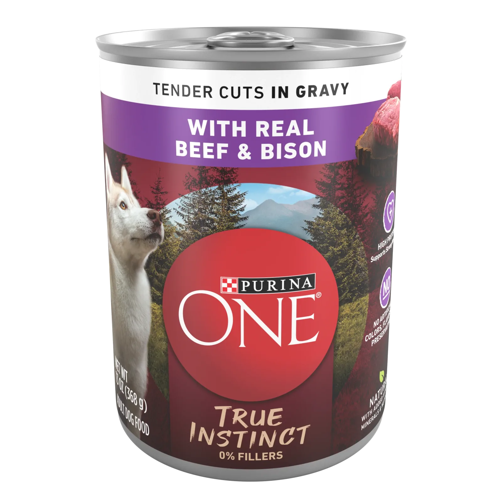 Purina ONE High Protein Wet Dog Food True Instinct Tender Cuts in Dog Food Gravy With Real Beef and Bison