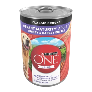 Purina ONE Plus Classic Ground Vibrant Maturity Adult 7 Plus Turkey And Barley Entree Senior Dog Food