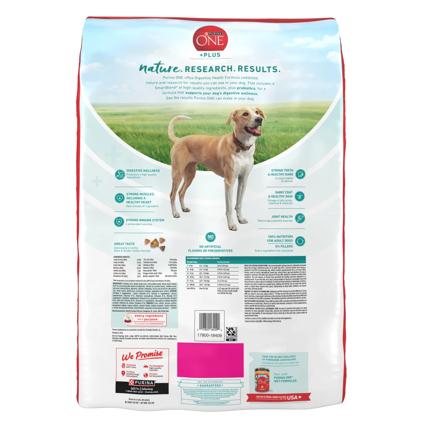 Purina One Plus Digestive Health Formula Dry Dog Food Natural with Added Vitamins, Minerals and Nutrients - Image 2