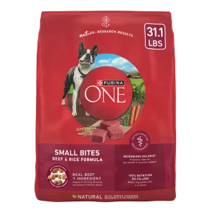 Purina ONE Small Bites Beef and Rice Formula Small High Protein Dry Dog Food Natural With Added Vitamins, Minerals and Nutrients