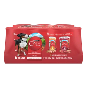 Purina ONE Tender Cuts in Gravy Chicken and Brown Rice, and Beef and Barley Entrees Wet Dog Food Variety Pack