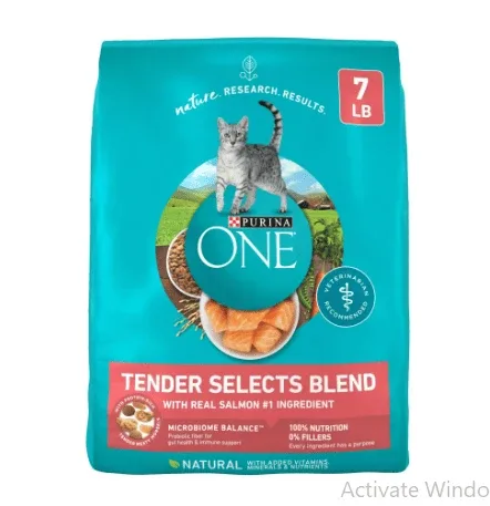 Purina ONE Tender Selects Blend Dry Cat Food – Salmon, 7 lb Bag