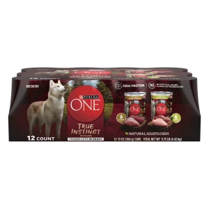 Purina ONE True Instinct Tender Cuts in Gravy With Real Turkey and Venison, and With Real Chicken and Duck High Protein Wet Dog Food Variety Pack