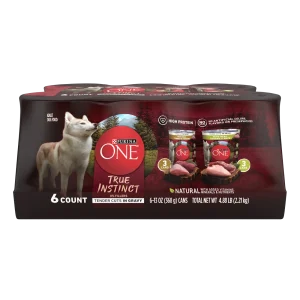Purina ONE True Instinct Tender Cuts in Gravy With Real Turkey and Venison, and With Real Chicken and Duck High Protein Wet Dog Food Variety Pack
