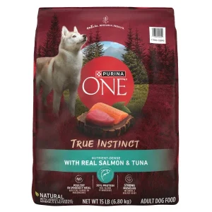 Purina ONE True Instinct With Real Salmon and Tuna Natural With Added Vitamins, Minerals and Nutrients High Protein Dog Food Dry Formula