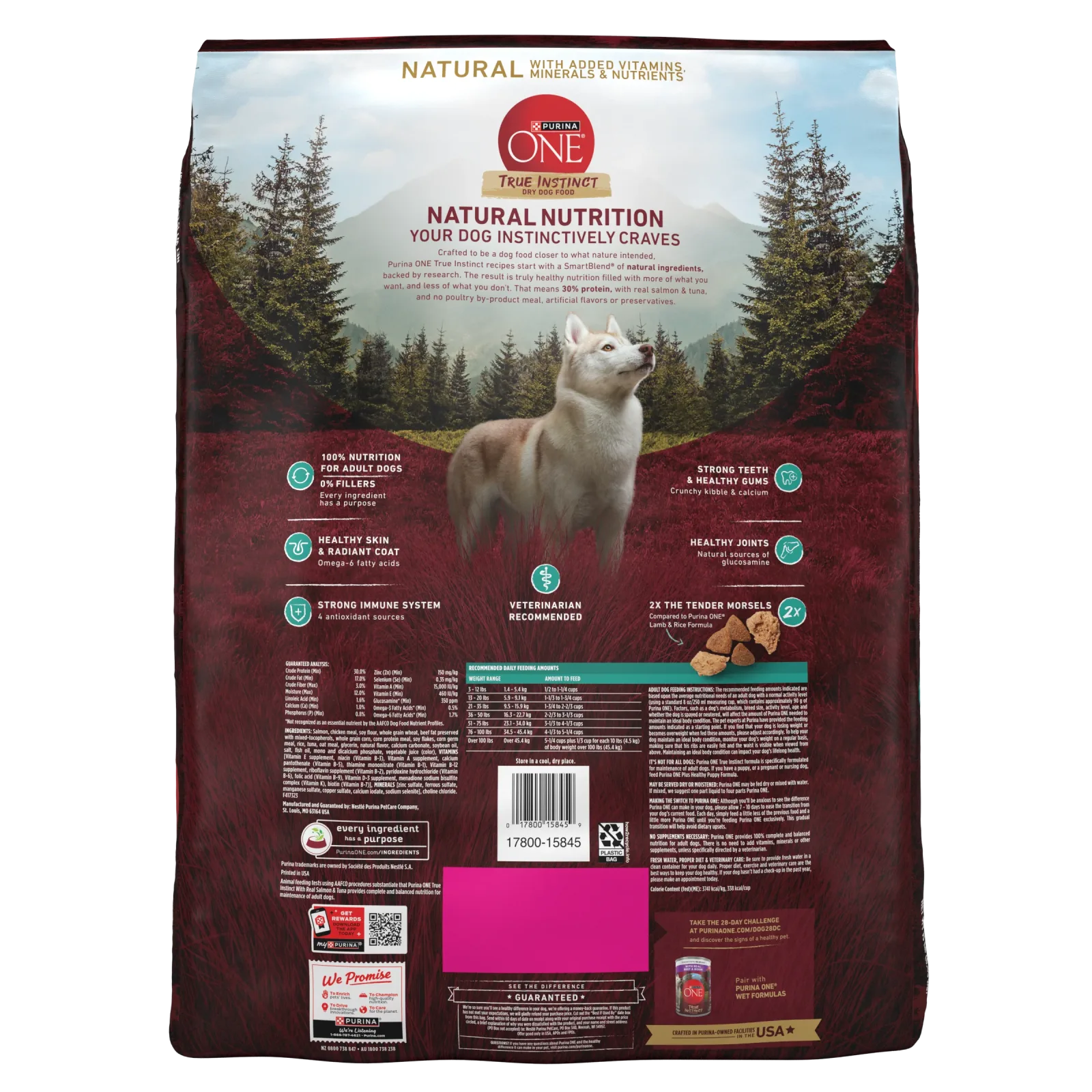 Purina ONE True Instinct With Real Salmon and Tuna Natural With Added Vitamins, Minerals and Nutrients High Protein Dog Food Dry Formula - Image 2