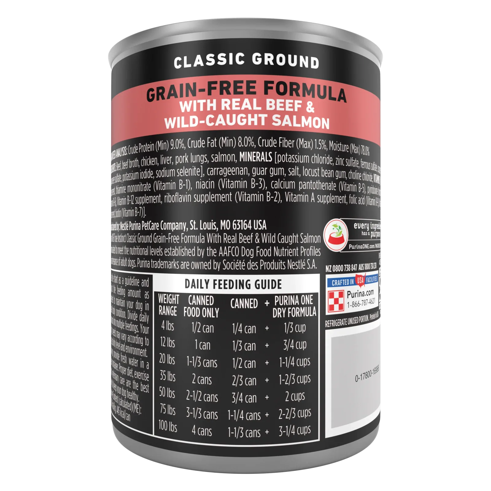 Purina ONE Wet Dog Food True Instinct Classic Ground Grain-Free Formula With Real Beef and Wild Caught Salmon High Protein Wet Dog Food - Image 2