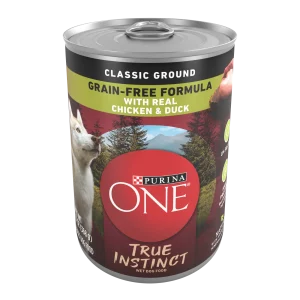 Purina ONE Wet Dog Food True Instinct Classic Ground Grain-Free Formula With Real Chicken and Duck High Protein Dog Food