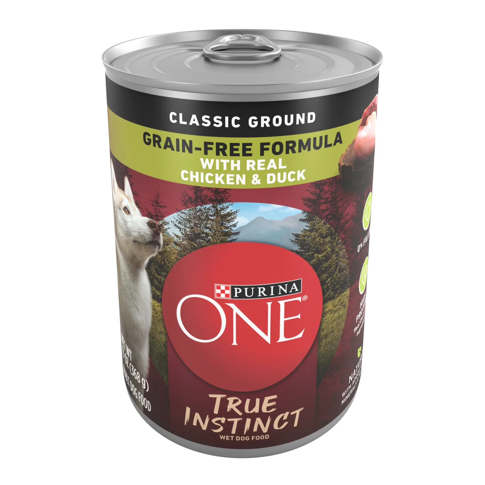 Purina ONE Wet Dog Food True Instinct Classic Ground Grain-Free Formula With Real Chicken and Duck High Protein Dog Food