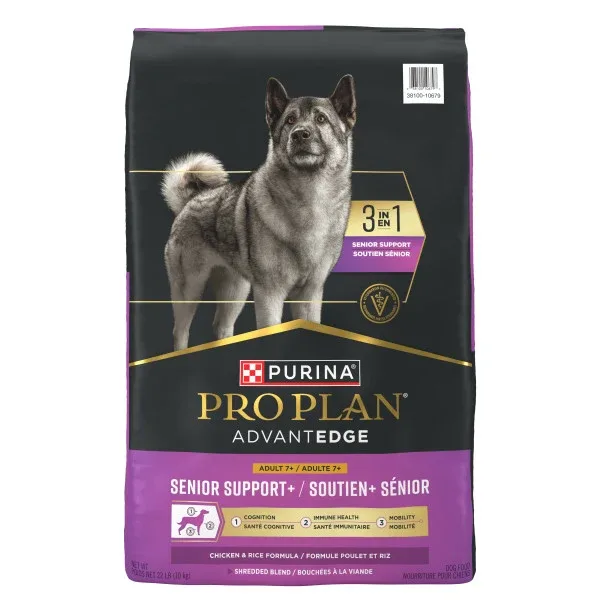Purina Pro Plan AdvantEDGE Senior Support Plus Shredded Blend Chicken and Rice Formula Dry Dog Food - Image 2