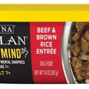 Purina Pro Plan Bright Mind Adult 7+ Beef and Brown Rice Entree Dog Food Tray
