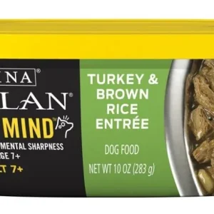 Purina Pro Plan Bright Mind Adult 7+ Turkey & Brown Rice Entree Dog Food Tray