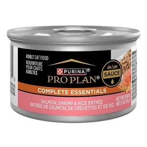 Purina Pro Plan Complete Essentials Adult Salmon, Shrimp and Rice Entree in Sauce Wet Cat Food, 3 oz.