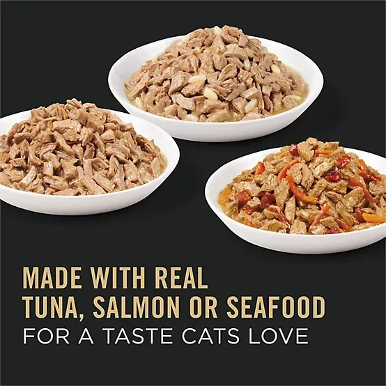 Purina Pro Plan Complete Essentials Adult Seafood Favorites in Sauce Wet Cat Food Variety Pack, 3 oz. Can, Pack of 12 - Image 2