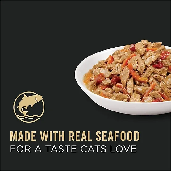Purina Pro Plan Complete Essentials Adult Seafood Stew Entree in Sauce Wet Cat Food, 3 oz. - Image 2