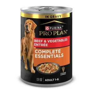 Purina Pro Plan Complete Essentials, Beef and Vegetables Entree in Wet Dog Food Gravy