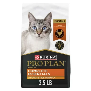 Purina Pro Plan Complete Essentials Chicken and Rice Formula Adult High-Protein Dry Cat Food, 3.5lb