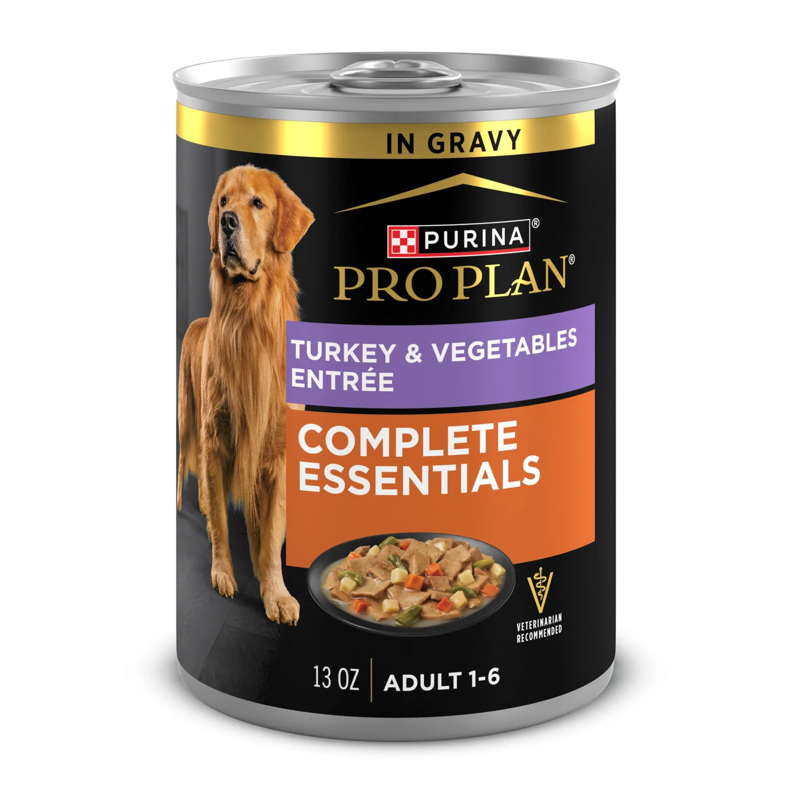 Purina Pro Plan Complete Essentials Turkey and Vegetables Entree In Wet Dog Food Gravy