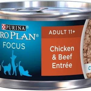 Purina Pro Plan Focus Senior Cat 11 + Chicken & Beef Entree Canned Cat Food