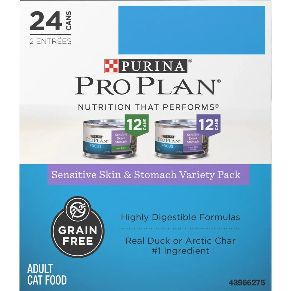 Purina Pro Plan Focus Sensitive Skin & Stomach Poultry & Seafood Favorites Variety Pack Wet Cat Food - Image 2