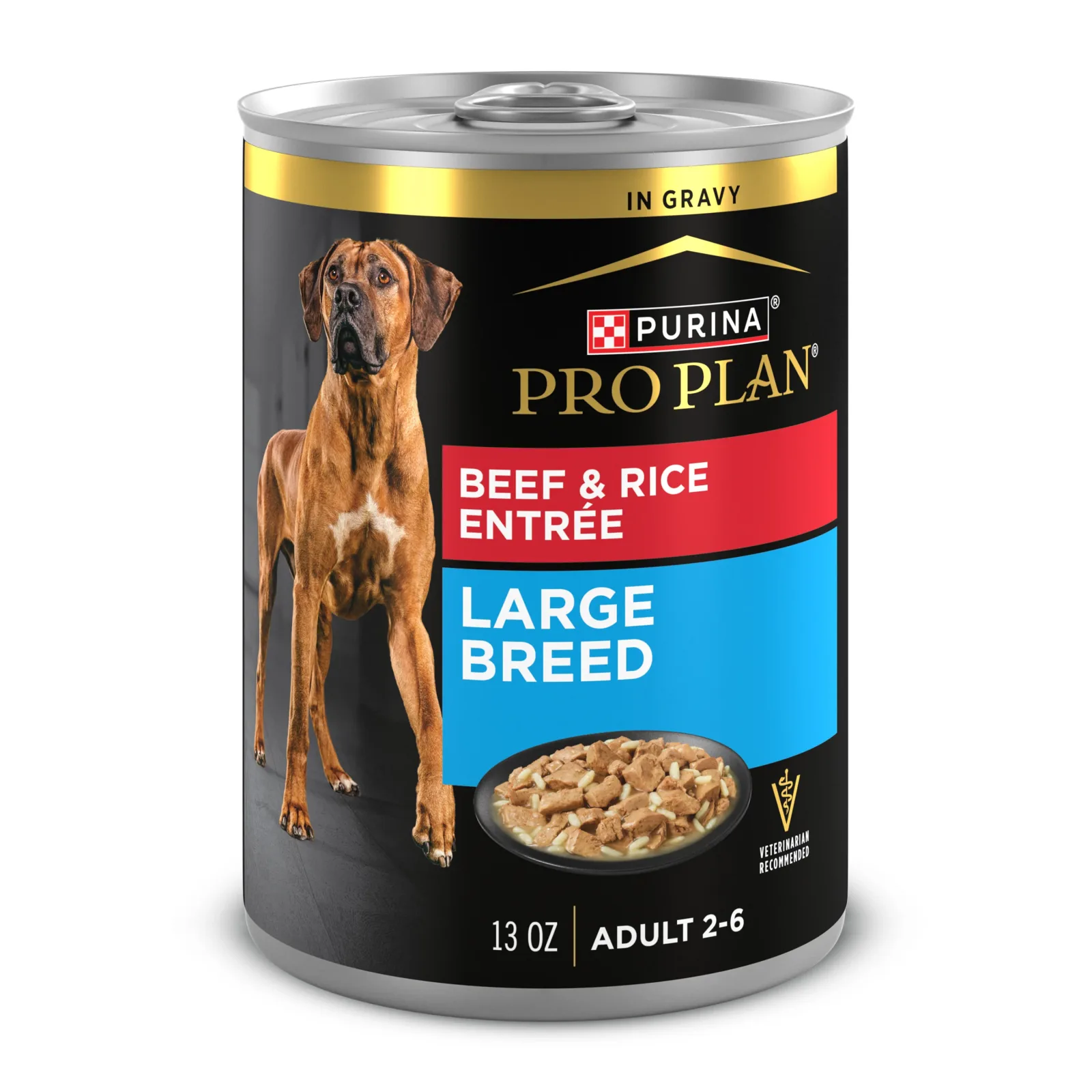 Purina Pro Plan Gravy Wet Dog Food for Large Dogs, Large Breed, Beef and Rice Entrée