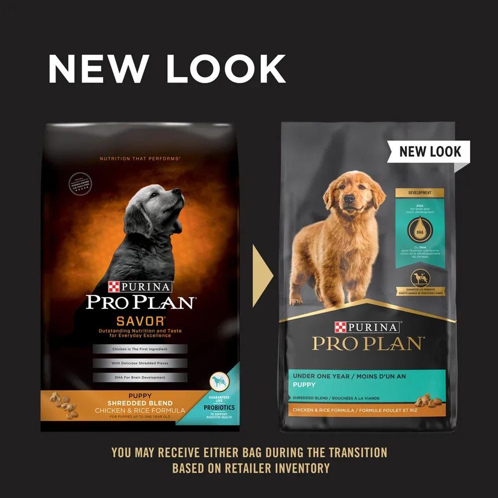Purina Pro Plan Savor Puppy Shredded Blend Chicken & Rice Formula Dry Dog Food - Image 2