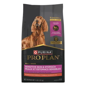 Purina Pro Plan Sensitive Skin and Stomach Dog Food Dry, Adult Salmon & Rice Formula, Digestive Health