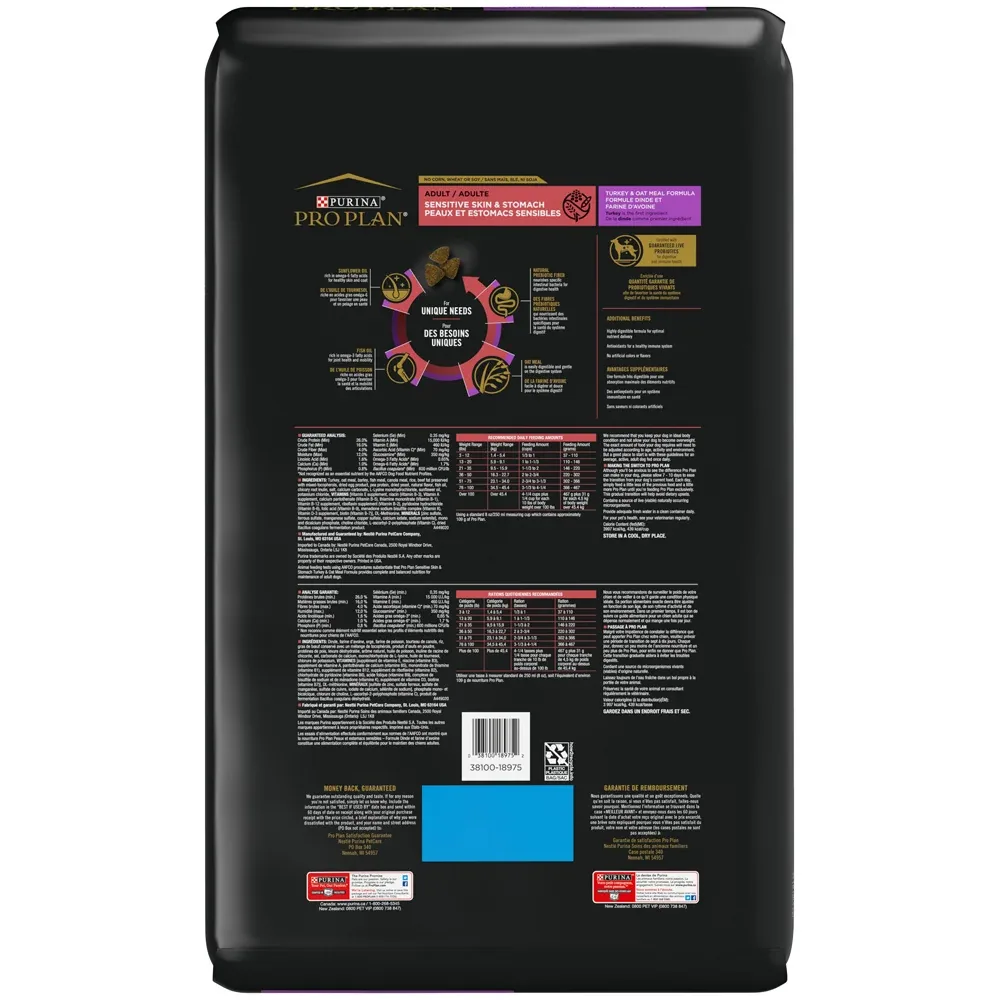 Purina Pro Plan Specialized Sensitive Skin & Stomach Turkey & Oat Meal Formula High Protein Dry Dog Food - Image 2
