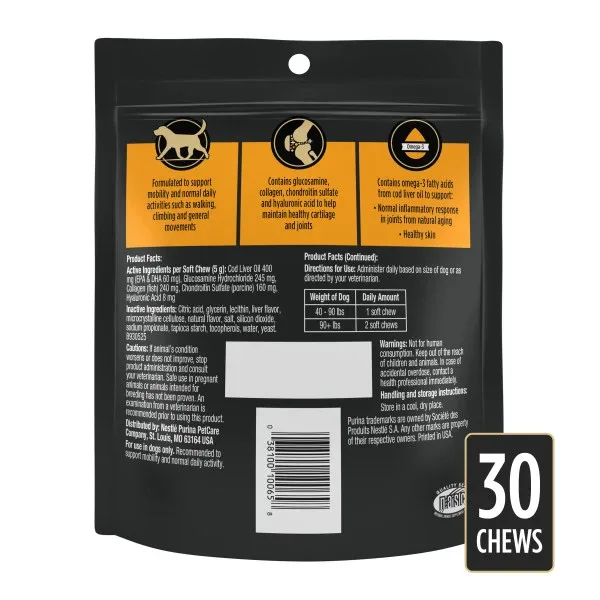 Purina Pro Plan Veterinary Joint Care Joint Supplement for Large Breed Dogs Hip and Joint Supplement - (30) 5.29 oz. Pouches - Image 2