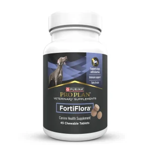 Purina Pro Plan Veterinary Supplements FortiFlora Chewable Dog Probiotic Supplement Tablets - 45 ct. Canister