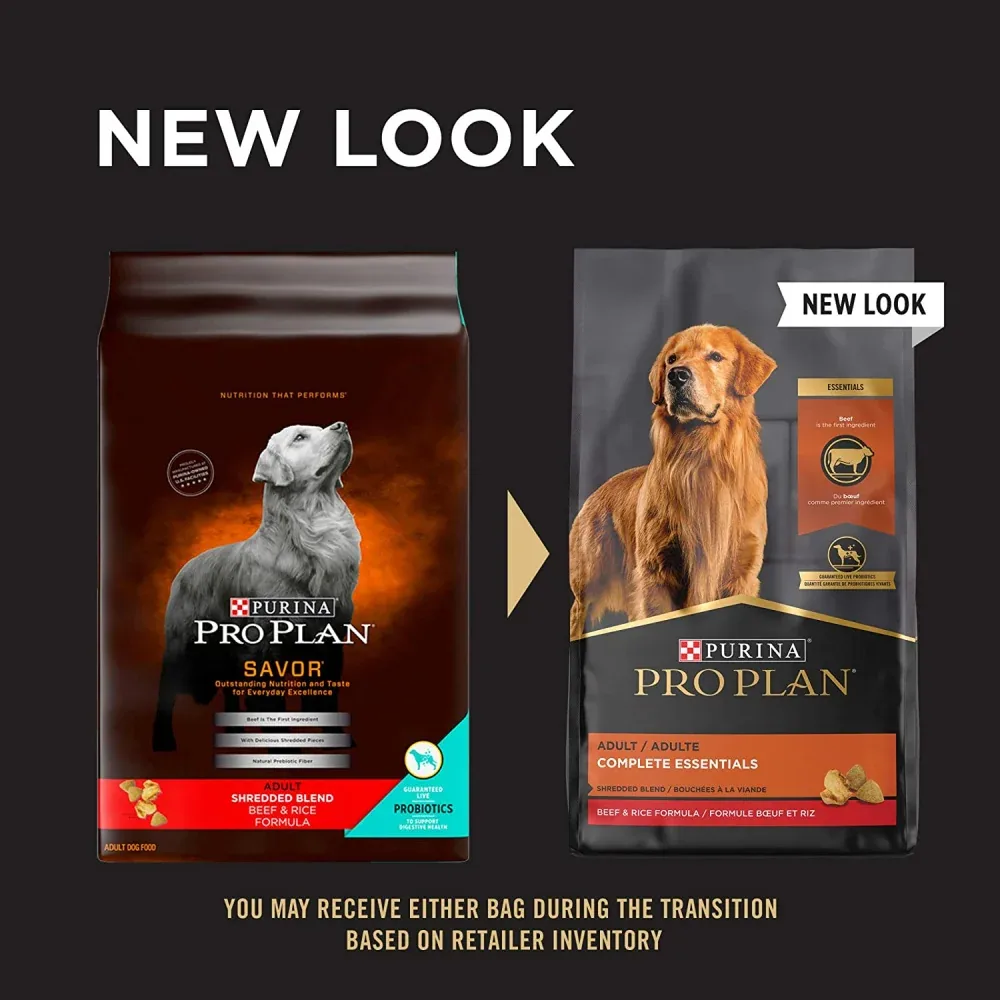 Purina Pro Plan With Probiotics High Protein Shredded Blend Beef & Rice Formula Dry Dog Food - Image 2