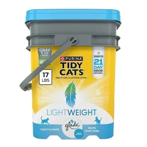 Purina Tidy Cats Glade Clear Springs Scented Clumping Clay Multi-Cat Low Dust Cat Litter, 17lb