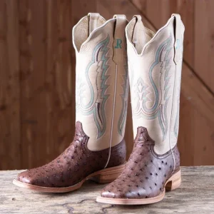 R Watson Boots R. Ladies' Kango Tabac Full Quill Ostrich Boots