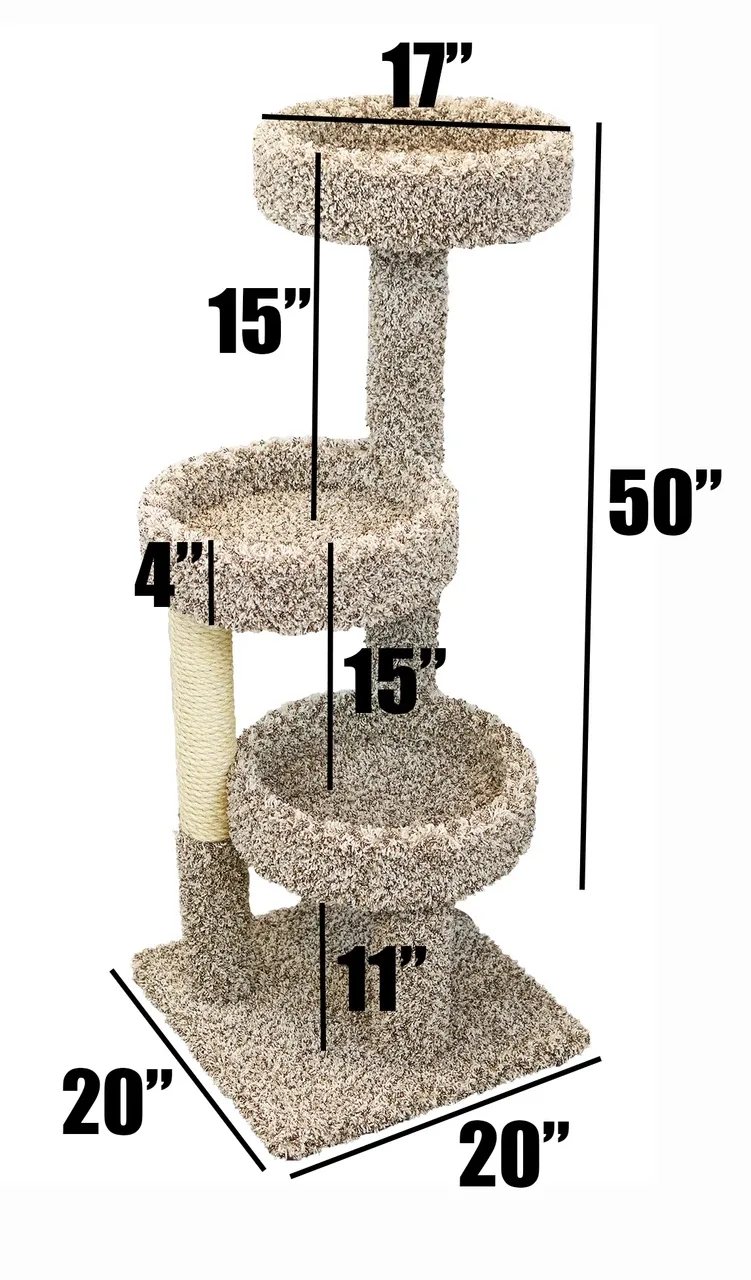 Real Carpet Cat Tree | Solid Wood Cat Tower for Large Cats - Image 2