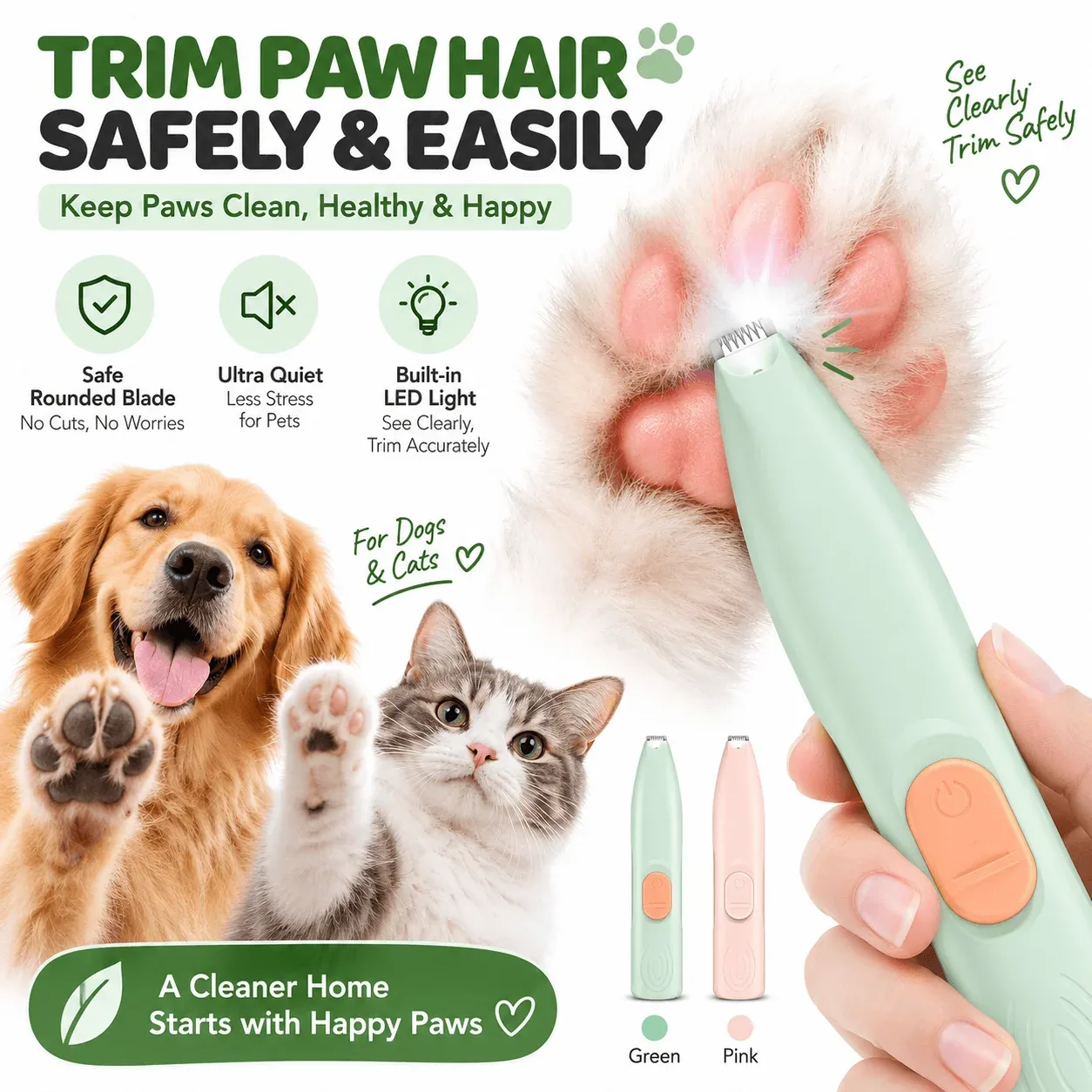 Rechargeable LED Pet Paw Trimmer for Dogs & Cats - Image 2
