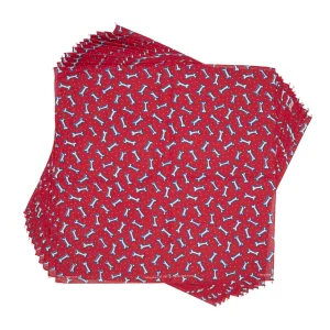 Red Bones Dog Bandana, 22 inch, 12 Pack