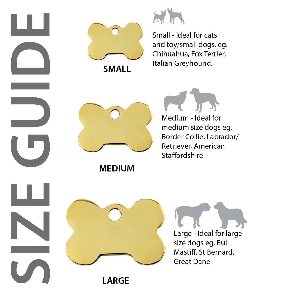 Red Dingo Brass Bone Pet ID Dog Tags - Image 2