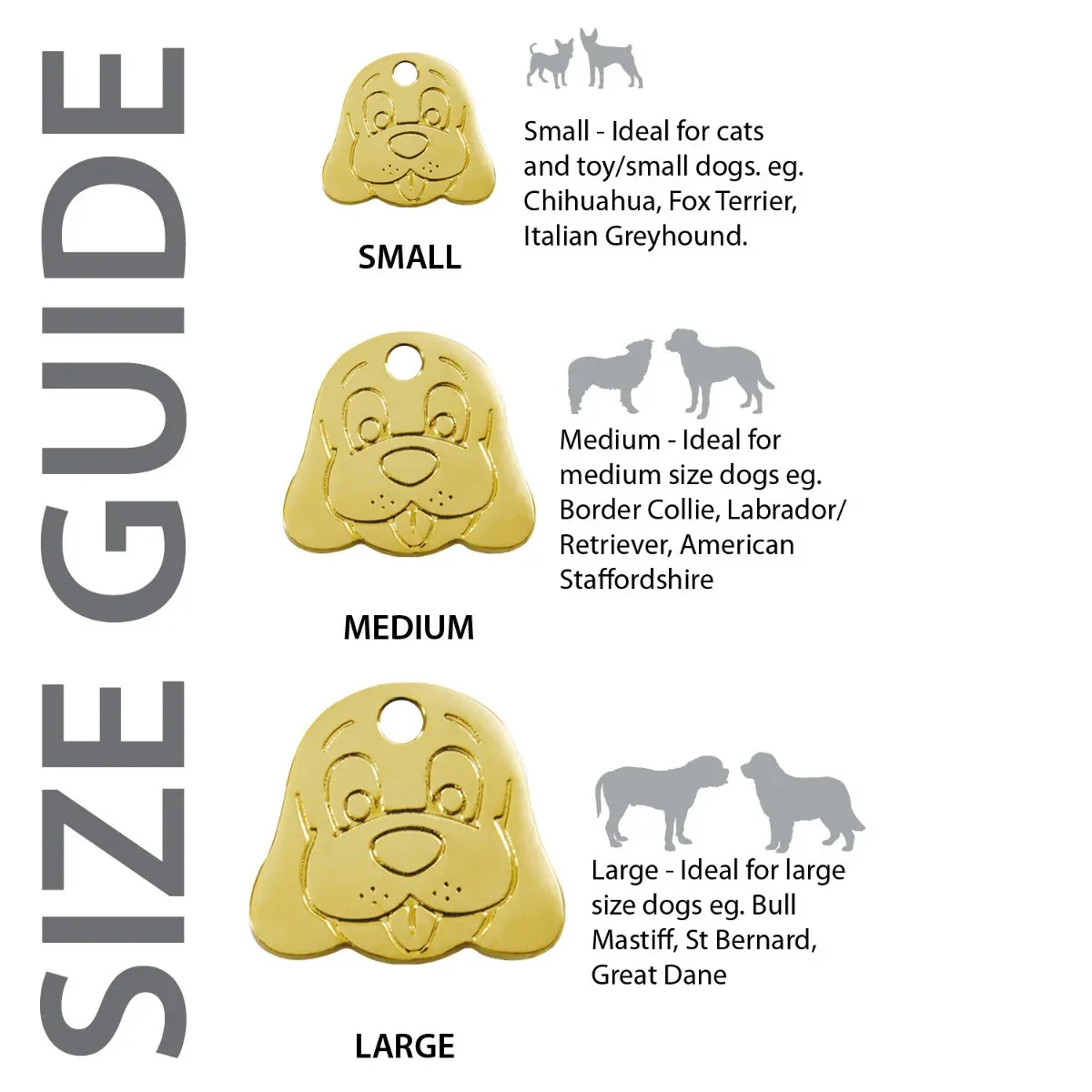 Red Dingo Brass Dog Face Pet ID Dog Tags - Image 2